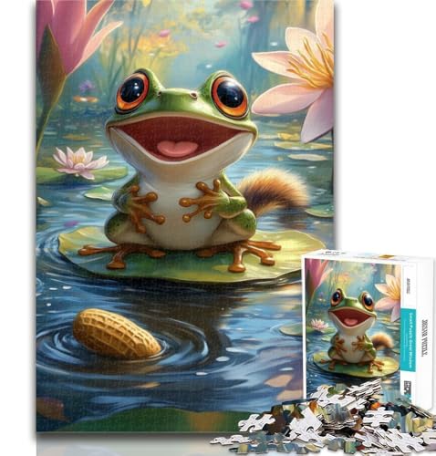 Puzzle für Erwachsene, niedlicher Frosch, 1000 Teile, Lernspiel für Geburtstag, Weihnachten und ab 14 Jahren, 50x75cm von GOIUYTGM