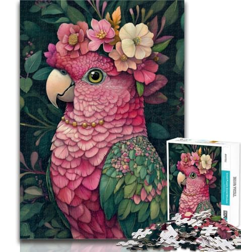Puzzle für Erwachsene, rosa Papagei, Puzzle 1000 Teile, für Erwachsene, Geschenke, ganze Familie für und ab 14 Jahren, 50x75cm Puzzle für Erwachsene, rosa Papagei, Puzzle 1000 Teile, für Erwachsene, Geschenke, ganze Familie für und ab 14 Jahren, 50x75cm von GOIUYTGM