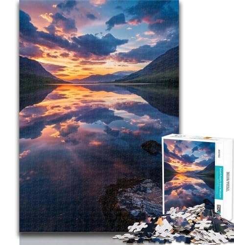 Puzzle für Erwachsene, schöne Berge und Seen, 1000 Teile, Puzzle für Teenager, Geschenke, Lernspiel, Herausforderungsspielzeug für Frauen und Männer, 26x38cm von GOIUYTGM