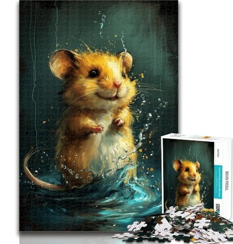 Puzzle für Erwachsene, süße kleine gelbe Maus, 1000 Puzzles für Teenager, Familienspiel, Stressabbau, schwierige Herausforderung, Wichtelgeschenke, 50x75cm von GOIUYTGM