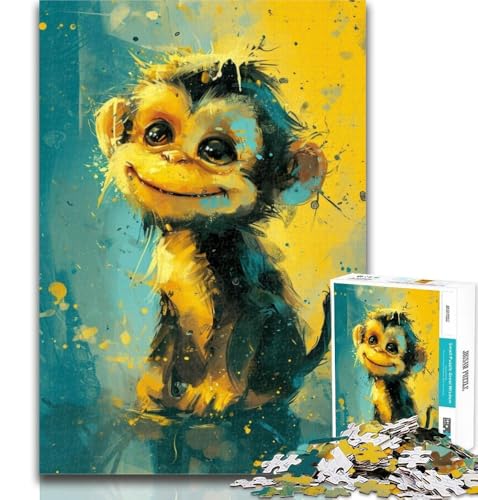 Puzzle für Erwachsene, süßer Kleiner gelber AFFE, 1000 Teile, Geburtstagsgeschenkidee für Erwachsene, Familienspiel und Hobby, 26x38cm Puzzle für Erwachsene, süßer Kleiner gelber AFFE, 1000 Teile, Geburtstagsgeschenkidee für Erwachsene, Familienspiel und Hobby, 26x38cm von GOIUYTGM