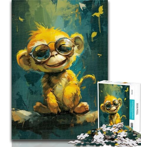 Puzzle für Erwachsene, süßer Kleiner gelber AFFE, 1000 Teile, Puzzle für Jugendliche und Erwachsene, Lernspielzeug, einzigartige Heimdekoration und Geschenke, 50x75cm von GOIUYTGM