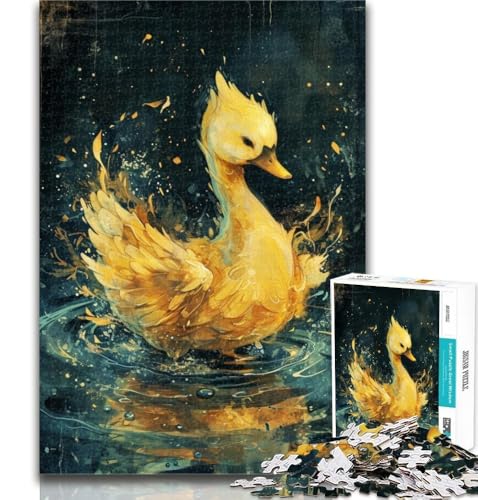 Puzzle für Erwachsene, süßer Kleiner gelber Schwan, 1000 Teile, Puzzle für Erwachsene und Jugendliche, für Lernspiele, Herausforderung, Spielzeug, Künstlersammlung, Bildende Kunst, 50x75cm von GOIUYTGM