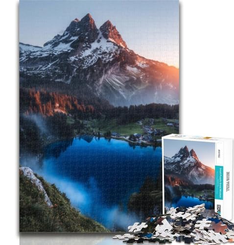 Puzzle für Erwachsene, wunderschöne Berge und Seen, Puzzle 1000 Teile, für Teenager, Geschenke, Geburtstagsgeschenkidee für Erwachsene, Familienspiel und Hobby, 26x38cm von GOIUYTGM