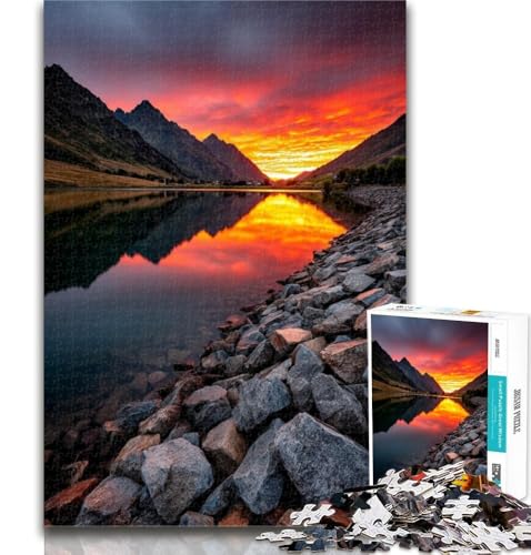 Puzzle für Erwachsene, wunderschöne Berge und Seen, Puzzles für Teenager, 1000 Teile, Familienspiel, Stressabbau, schwierige Herausforderung, Wichtelgeschenke, 50x75cm von GOIUYTGM