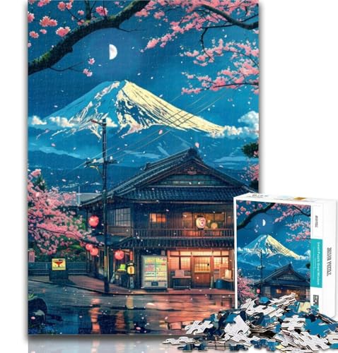 Puzzle für Erwachsene, wunderschöner Berg Fuji, 1000 Teile, Puzzle für Erwachsene und Jugendliche, Familienspiel, Geburtstagsgeschenk Herausforderung, hoher Schwierigkeitsgrad, 26x38cm von GOIUYTGM
