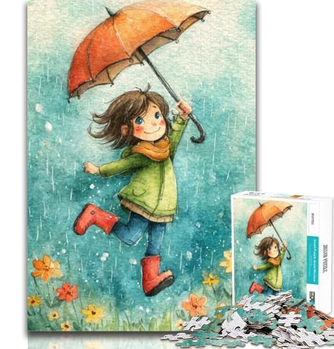 Puzzle für Erwachsene,kleines Mädchen mit Regenschirm,1000 Teile,Puzzle für Erwachsene und Jugendliche,lebendiges und einzigartiges Design,entspannendes und herausforderndes Puzzle-Erlebnis,50x75cm von GOIUYTGM