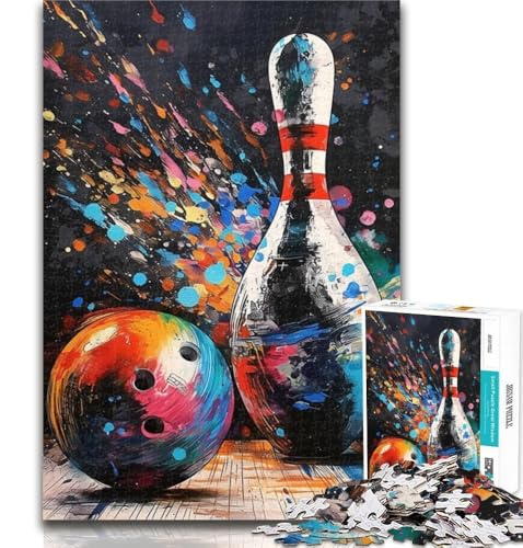 Puzzle für Erwachsene 1000 Bowling-Ölgemälde 1000 Teile für Teenager, pädagogisches Spielzeug zum Stressabbau, Geschenke für Freunde und Familie, 26x38cm von GOIUYTGM