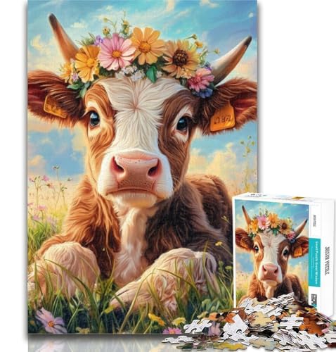 Puzzle für Erwachsene Flower Yak Puzzle für Erwachsene 1000 Teile, Lernspielzeug und Spiele für Erwachsene und Jugendliche 26x38cm von GOIUYTGM