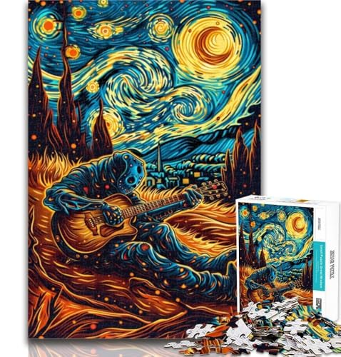 Puzzle für Erwachsene Gitarre Spielen unter den Sternen, 1000 Teile, Puzzle für Erwachsene und Jugendliche ab 14 Jahren, unmögliches Spiel, Erwachsene und Jugendliche, 50x75cm von GOIUYTGM