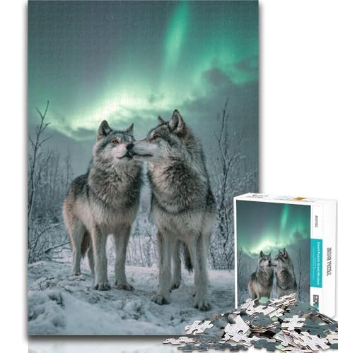 Puzzle für Erwachsene Wolf unter der Aurora, 1000 schwierige Teile, Spielzeug, Lernspiele, Stressabbau, Wunschliste mit Weihnachtsmann, 50x75cm Puzzle für Erwachsene Wolf unter der Aurora, 1000 schwierige Teile, Spielzeug, Lernspiele, Stressabbau, Wunschliste mit Weihnachtsmann, 50x75cm von GOIUYTGM