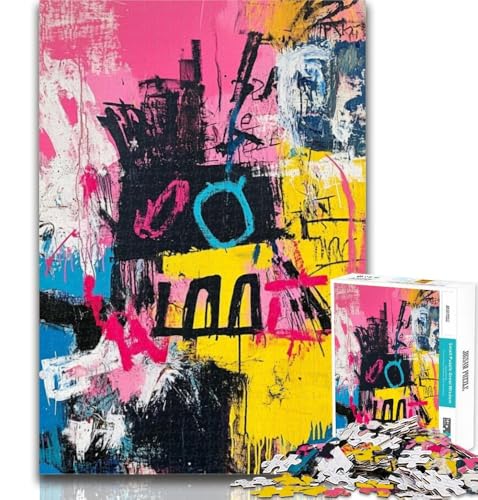 Puzzle für Erwachsene im Basquiat-Stil, 1000 Teile, Puzzle für Erwachsene und Jugendliche, lebendiges und einzigartiges Design, entspannendes und herausforderndes Puzzle-Erlebnis, 26x38cm von GOIUYTGM