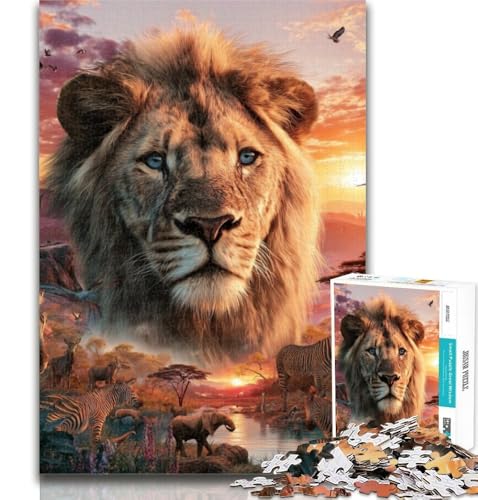 Puzzle für Erwachsene mit Löwen-Gebirgskette, 1000 Teile, Lernspiel für Geburtstag, Weihnachten und ab 14 Jahren, 26x38cm von GOIUYTGM