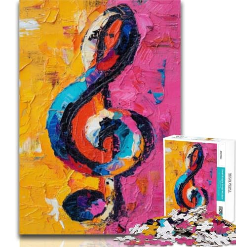 Puzzle für Erwachsene mit Musiksymbolen, 1000 Teile, für Erwachsene und Jugendliche, Spielzeug, Lernspiele, Stressabbau, Künstlersammlung, Bildende Kunst, 50x75cm von GOIUYTGM