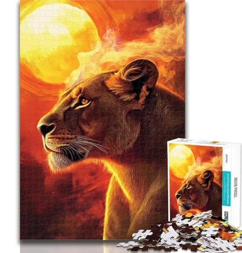 Puzzle für Erwachsene mit afrikanischer Löwin, 1000 Teile, Lernspiel für Geburtstag, Weihnachten und ab 14 Jahren, 50x75cm von GOIUYTGM