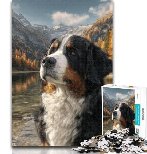 Puzzle für Jugendliche, Berner Sennenhund, 1000 Teile, schwieriges, anspruchsvolles Spiel und Familienspiel, Wichtelgeschenke, 26x38cm von GOIUYTGM