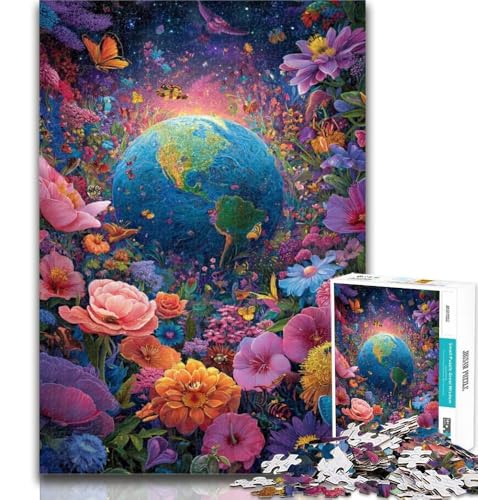 Puzzle für Jugendliche, Blumen- und Erdpuzzle für Erwachsene, 1000 Teile, Spielzeug, Lernspiele, stressabbauende Wanddekoration, 26x38cm von GOIUYTGM