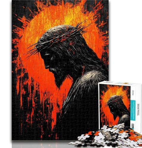 Puzzle für Teenager, 1000 Teile, Golden Jesus, 1000 Teile für Teenager, Staycation, Zeit totschlagen, mit vollständig ineinandergreifenden, zufällig geformten Teilen, 26x38cm Puzzle für Teenager, 1000 Teile, Golden Jesus, 1000 Teile für Teenager, Staycation, Zeit totschlagen, mit vollständig ineinandergreifenden, zufällig geformten Teilen, 26x38cm von GOIUYTGM