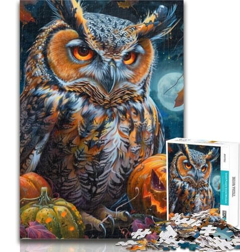 Puzzle für Teenager, 1000 Teile, Halloween-Eule, 1000-teiliges Puzzle, Lernspielzeug, Familienspiele, Geschenke für Freunde und Familie, 26x38cm von GOIUYTGM