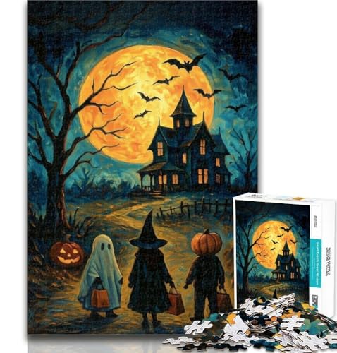 Puzzle für Teenager, 1000 Teile, Halloween-Schloss, 1000-teiliges Puzzle, Lernspielzeug, Familienspiele, Geschenke für Freunde und Familie, 26x38cm von GOIUYTGM