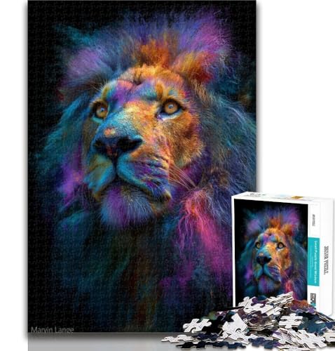 Puzzle für Teenager, 1000 Teile, Löwenporträt, Puzzle für Erwachsene, pädagogisches Spielzeug zum Stressabbau, tolle Geschenke und Spielzeuge, 26x38cm von GOIUYTGM