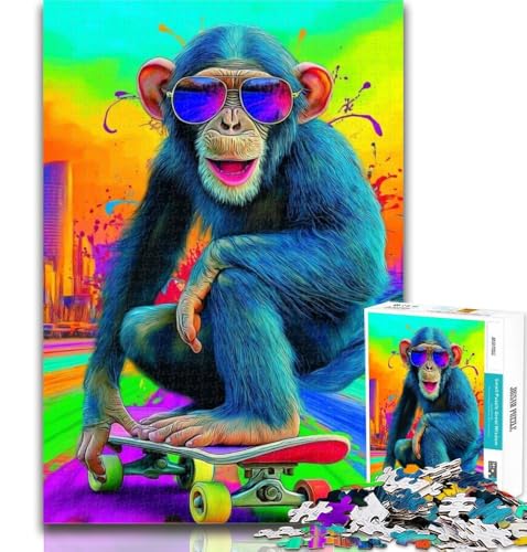 Puzzle für Teenager, 1000 Teile, Psychedelischer AFFE, Puzzle für Erwachsene, Lernspiele, Heimdekoration, Geburtstagsgeschenk, Geschenke, Wandkunst, 26x38cm von GOIUYTGM