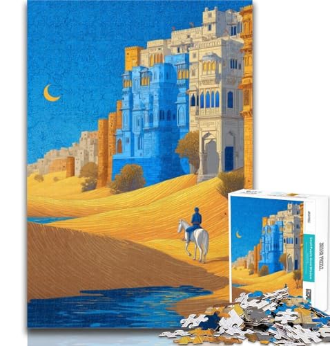 Puzzle für Teenager, 1000 Teile, Wüstenstadt-Puzzles für Erwachsene, pädagogisches Spielzeug zum Stressabbau, tolle Geschenke und Spielzeuge, 26x38cm von GOIUYTGM