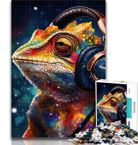 Puzzle für Teenager, Art Chameleon, 1000 Teile, Puzzle für Erwachsene und Teenager, Stressabbau, Staycation, Zeitvertreib, lustiges Geschenk, 26x38cm von GOIUYTGM