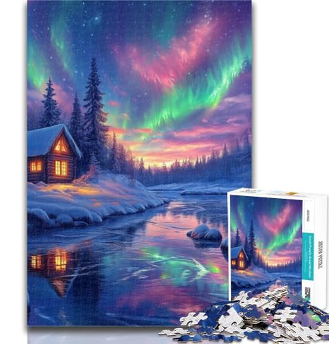 Puzzle für Teenager, Aurora, 1000 Teile, Puzzle für Erwachsene und Teenager, zur Heimdekoration, für Kinder ab 14 Jahren, 26x38cm Puzzle für Teenager, Aurora, 1000 Teile, Puzzle für Erwachsene und Teenager, zur Heimdekoration, für Kinder ab 14 Jahren, 26x38cm von GOIUYTGM
