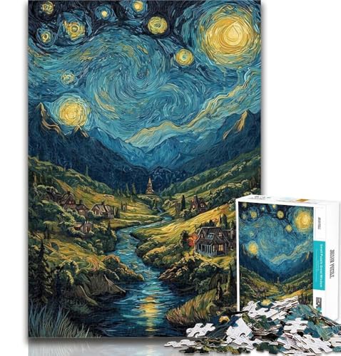 Puzzle für Teenager, Berge unter dem Nachthimmel, Puzzle für Teenager, 1000 Teile, Lernspiel für Geburtstag, Weihnachten, für Kinder ab 14 Jahren, 26x38cm von GOIUYTGM