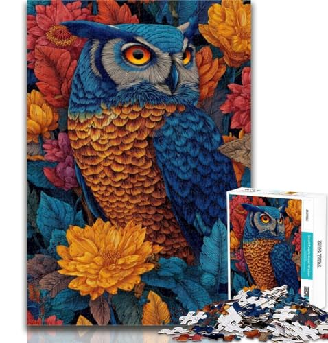 Puzzle für Teenager, Bunte Eule, 1000 Teile, schwieriges, anspruchsvolles Spiel und Familienspiel, Wichtelgeschenke, 50x75cm von GOIUYTGM