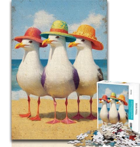 Puzzle für Teenager, DREI Möwen, 1000 Teile, schwieriges, anspruchsvolles Spiel und Familienspiel, Wichtelgeschenke, 26x38cm von GOIUYTGM