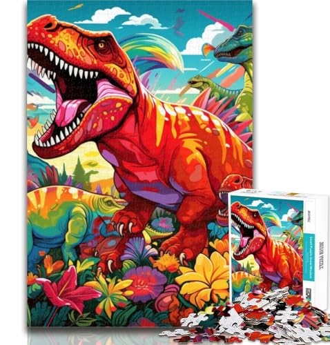 Puzzle für Teenager, Dinosaurier-Kunst, 1000 Teile, Puzzle für Teenager und Erwachsene, Spielzeug, Lernspiele, Stressabbau, Stärkung der Liebe zwischen Paaren, 75x50cm von GOIUYTGM