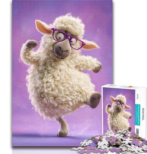 Puzzle für Teenager, Happy Sheep, 1000 Teile, schwieriges, anspruchsvolles Spiel und Familienspiel, Wichtelgeschenke, 26x38cm von GOIUYTGM