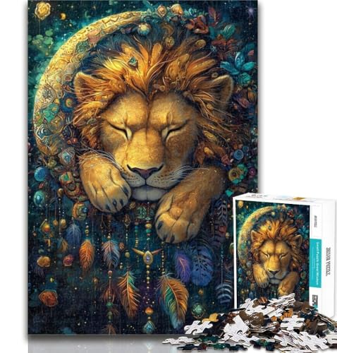 Puzzle für Teenager, Löwe-Traumfänger, 1000 Teile, schwieriges, anspruchsvolles Spiel und Familienspiel, Wichtelgeschenke, 26x38cm von GOIUYTGM