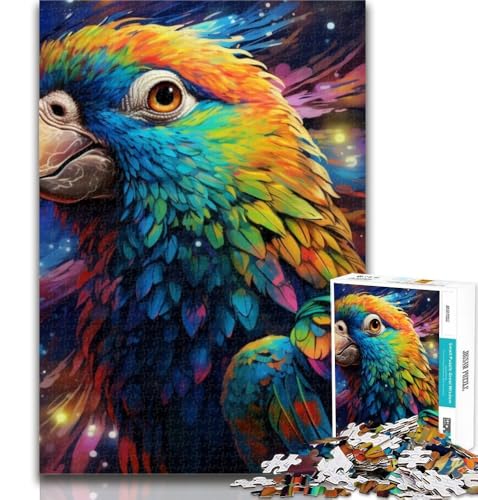 Puzzle für Teenager, Tiere, Vögel, Papageien, Puzzle für Erwachsene, 1000 Teile, mit passendem Poster und Quizblatt, für 14-Jährige, 50x75cm von GOIUYTGM