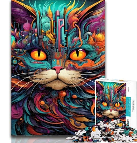 Puzzle mit 1000 Teilen, Katze, für Erwachsene, Spielzeug, Lernspiele, Stressabbau, einzigartige Heimdekoration und Geschenke, 75x50cm von GOIUYTGM