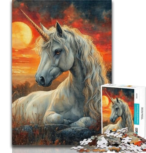 Puzzle mit Aquarellmalerei von Einhorn, 1000 Teile, Lernspiele, Heimdekoration, Geschenk für die ganze Familie, 26x38cm von GOIUYTGM
