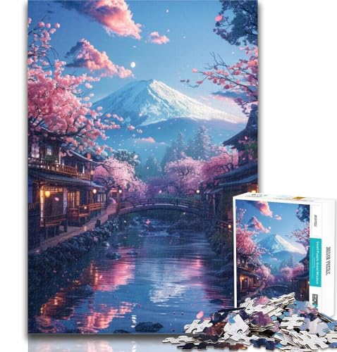 Puzzle mit Berg Fuji und Kirschblüten für Erwachsene, 1000 Teile, künstlerische Wanddekoration und Geburtstagsgeschenkidee für Freunde, Home Office, 50x75cm Puzzle mit Berg Fuji und Kirschblüten für Erwachsene, 1000 Teile, künstlerische Wanddekoration und Geburtstagsgeschenkidee für Freunde, Home Office, 50x75cm von GOIUYTGM