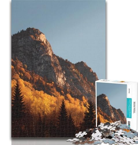 Puzzle mit Herbstbergen, 1000 Teile, für Teenager, Lernspiele, Herausforderungsspielzeug, einzigartige Heimdekoration und Geschenke, 26x38cm von GOIUYTGM