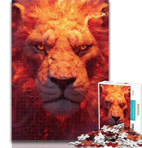 Puzzle mit Löwenporträt, 1000 Teile, für Erwachsene, Spielzeug, Lernspiele, Stressabbau, Künstlersammlung, Bildende Kunst, 50x75cm von GOIUYTGM