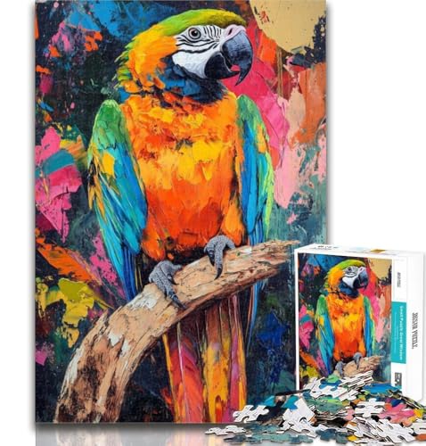 Puzzle mit Papageien-Ölgemälde für Erwachsene und Jugendliche, 1000 Teile, Lernspiele, Heimdekoration, Künstlersammlung, bildende Kunst, 50x75cm Puzzle mit Papageien-Ölgemälde für Erwachsene und Jugendliche, 1000 Teile, Lernspiele, Heimdekoration, Künstlersammlung, bildende Kunst, 50x75cm von GOIUYTGM