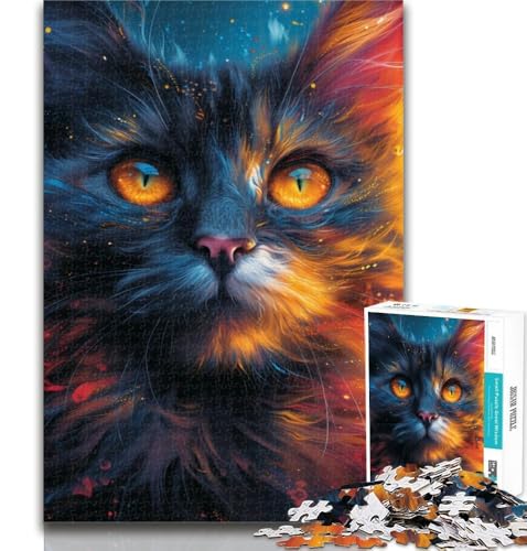 Puzzle mit Psychedelischer Katzenkunst, 1000 Teile, Lernspiele, Heimdekoration, Geschenk für die ganze Familie, 50x75cm Puzzle mit Psychedelischer Katzenkunst, 1000 Teile, Lernspiele, Heimdekoration, Geschenk für die ganze Familie, 50x75cm von GOIUYTGM