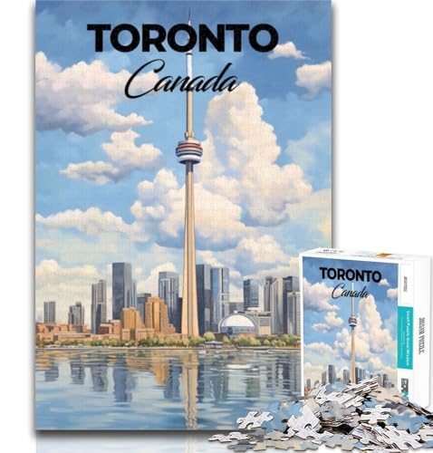 Puzzle mit Reiseplakat von Toronto, 1000 Teile, für Teenager, Lernspiele, Herausforderungsspielzeug, einzigartige Heimdekoration und Geschenke, 75x50cm von GOIUYTGM