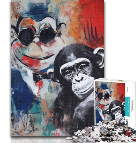 Puzzle mit Tieraffenmotiv für Teenager, 1000 Teile, Geburtstagsgeschenk, Geschenke, Wandkunst für Kinder ab 14 Jahren, 26x38cm Puzzle mit Tieraffenmotiv für Teenager, 1000 Teile, Geburtstagsgeschenk, Geschenke, Wandkunst für Kinder ab 14 Jahren, 26x38cm von GOIUYTGM