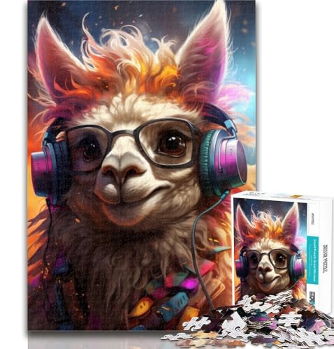 Puzzle mit Tiermotiven, Alpaka, 1000 Teile, für Jugendliche, Lernspiele, Herausforderungsspielzeug, einzigartige Heimdekoration und Geschenke, 26x38cm von GOIUYTGM
