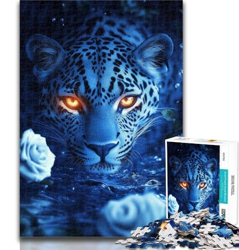 Puzzle mit Tiermotiven und Leopardenmotiv, 1000 Teile, Lernspiele, Heimdekoration, Geschenk für die ganze Familie, 50x75cm von GOIUYTGM