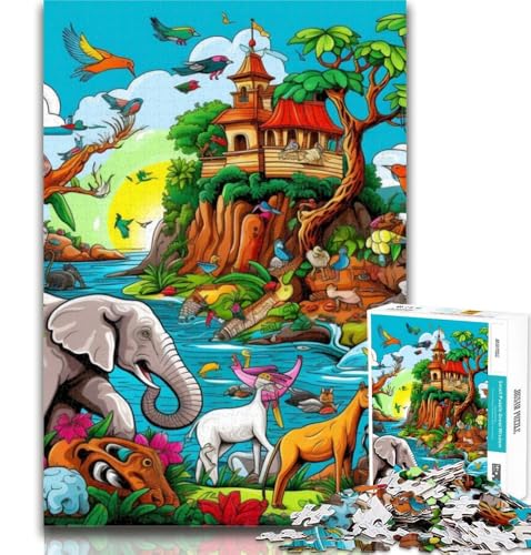 Puzzle mit afrikanischen Tieren, 1000 Teile, für Teenager, Lernspiele, Heimdekoration, als Geschenk für die ganze Familie, 50x75cm von GOIUYTGM