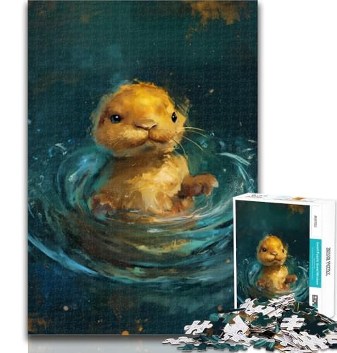 Puzzles, süßer Kleiner gelber Otter, 1000 Teile, Puzzle für Erwachsene und Jugendliche, Lernspielzeug, Familienspiele, stärkt die Liebe zwischen Paaren, 50x75cm von GOIUYTGM
