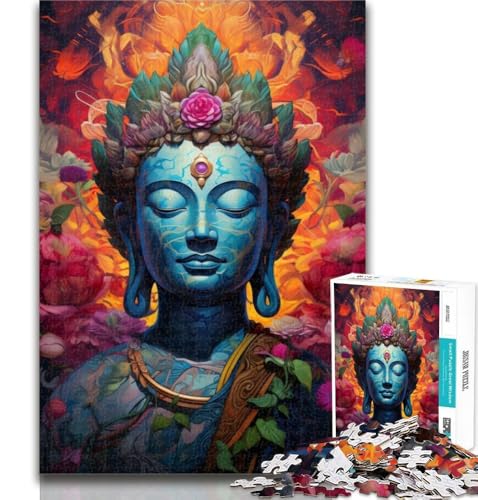 Puzzles 1000 Teile für Teenager, Psychedelischer Buddha, Teenager-Puzzles, Quizspiel, Wanddekoration, einzigartige Geburtstags, 26x38cm von GOIUYTGM